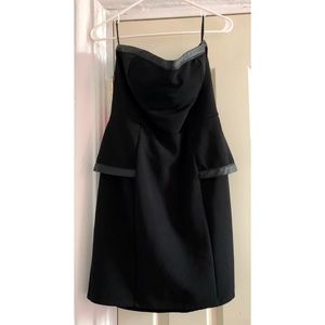 Strapless Peplum Black Dress